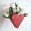 Rustic Hanging Heart Planter - Decorative Metal Plant Holder for Indoor or Outdoor Use