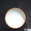 Eva Round Wood Mirror with Hook - Rustic Wall Decor for Entryway or Bathroom