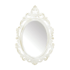 Antiqued White Wall Mirror - Vintage Distressed Finish for Classic Home Decor