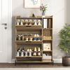 Shoe Cabinet with 3 Flip Drawers & Open Shelves, Modern Entryway Shoe Storage Cabinet Slim, Narrow Hidden Shoe Rack for Heels, Boots, Slippers